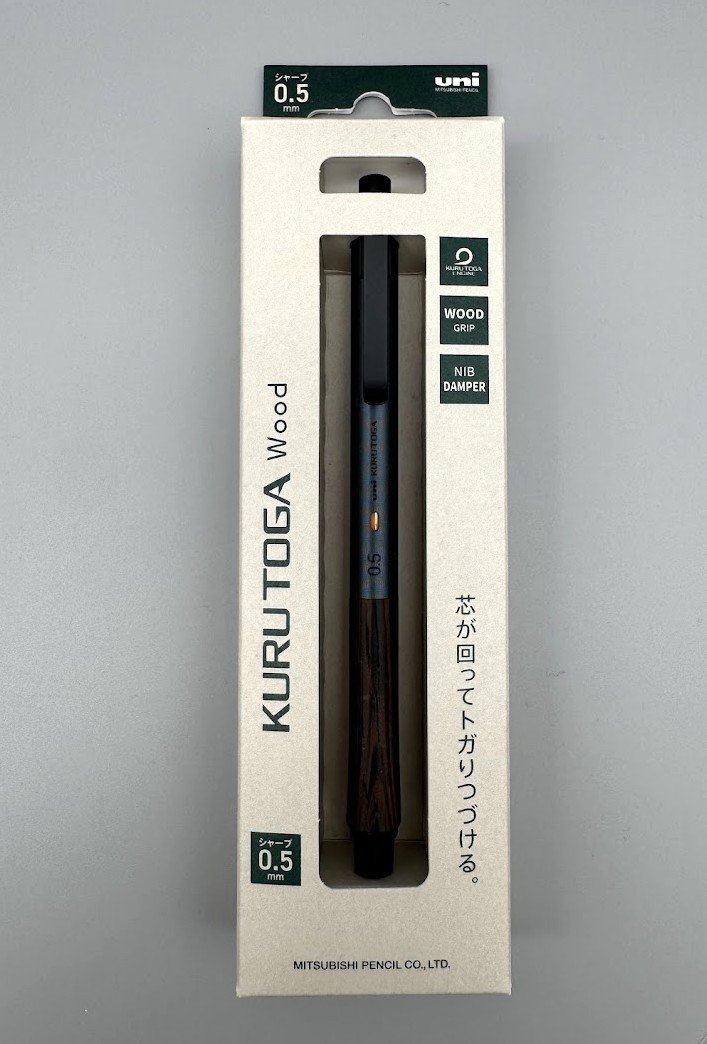 Uni Kuru Toga Wood Mechanical Pencil 0.5mm Steel Gray M5KW1P.23 Mitsubishi JP