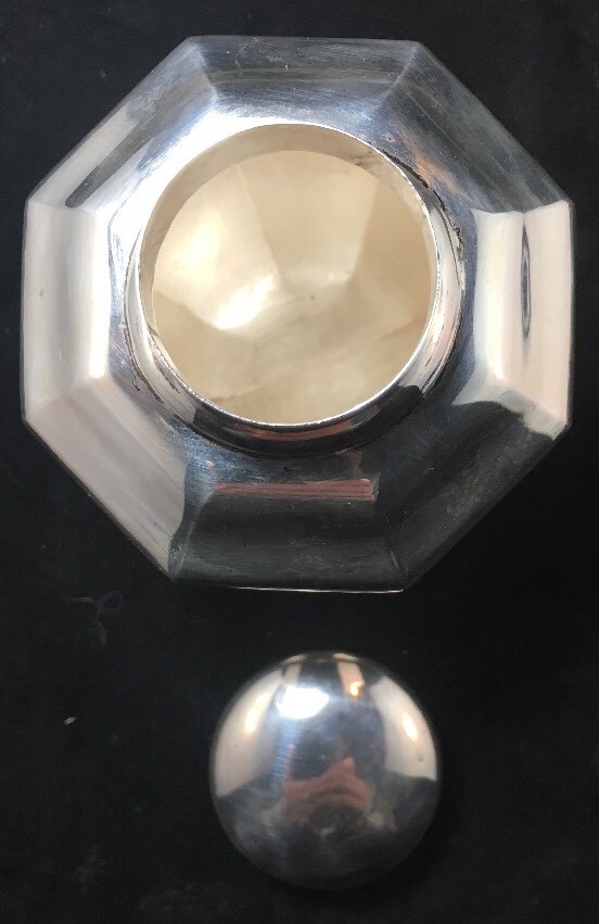 Sterling Silver Tea Caddy Octagonal Form Reed & Barton