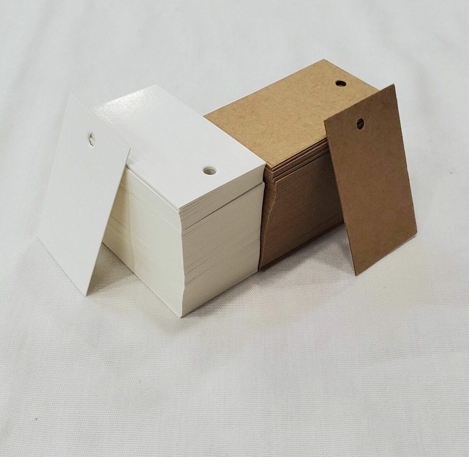 100 Blank Kraft White- Unstring Gift Hang Tags Price Inventory Cardstock Tags