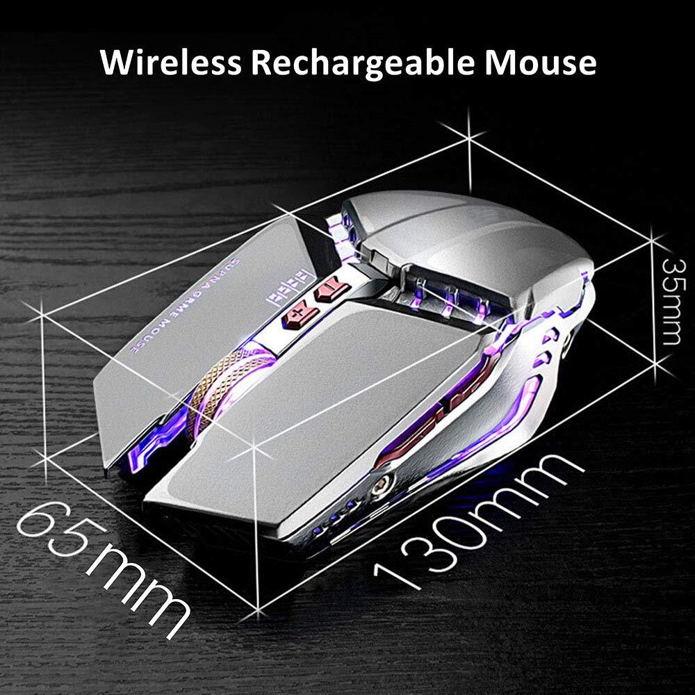 T12 Wireless Gaming Mouse Rechargeable 2.4G Silent Optical Wireless Computer ...