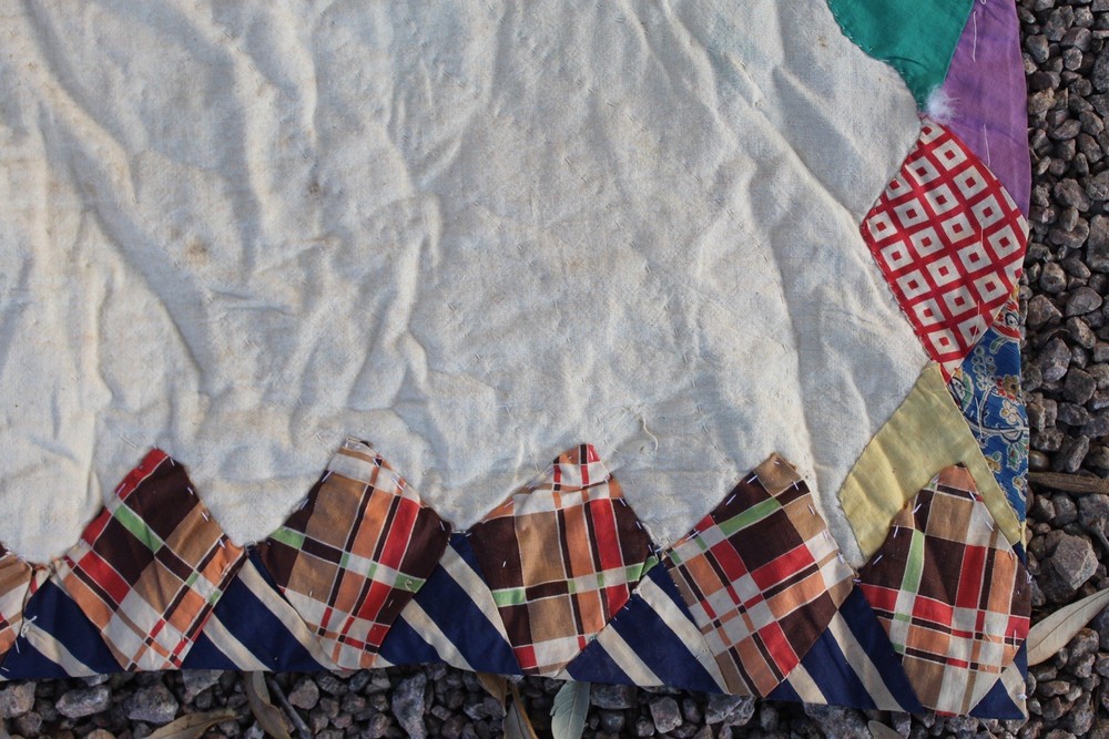 Antique Diamond Patchwork Quilt RARE