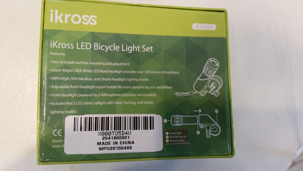 iKross LED Bicycle Front Light Set
