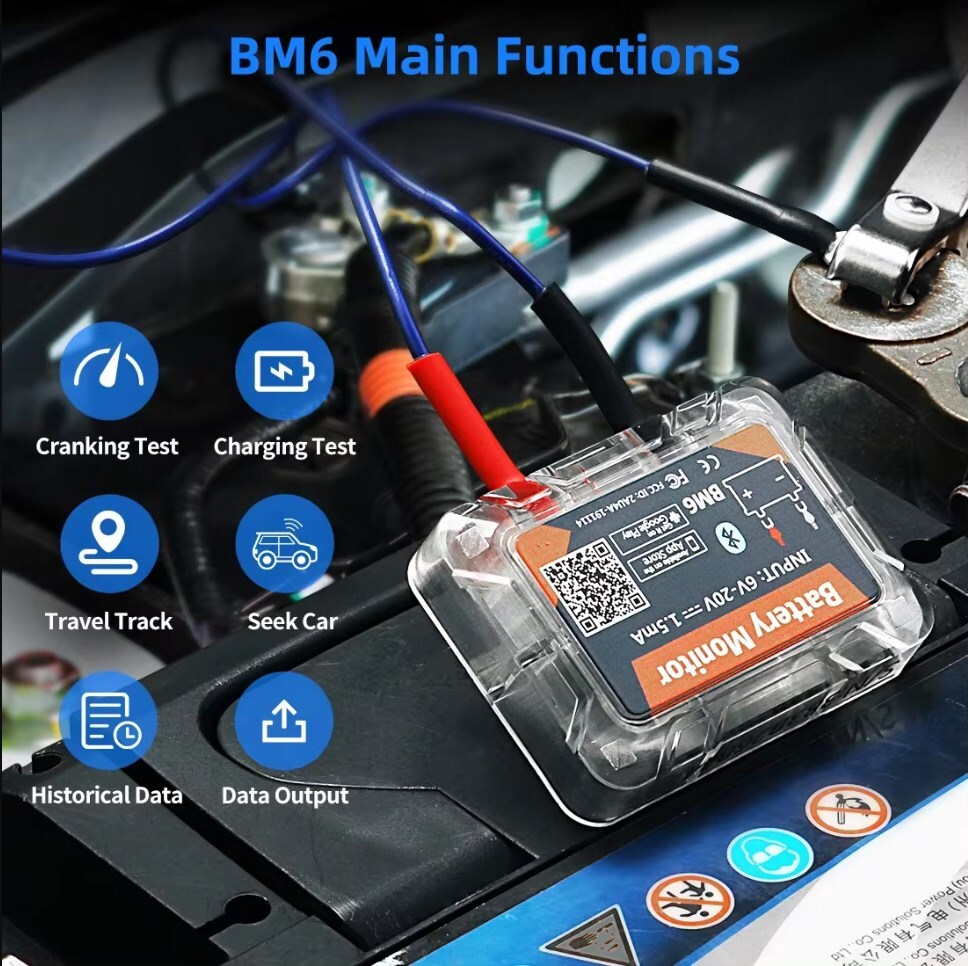 QUICKLYNKS 12V Car Bluetooth Battery Load Tester Cranking Charging Analyzer APP