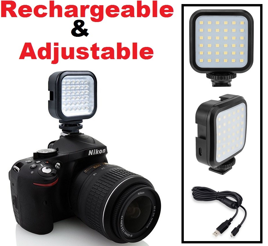 Compact Rechargeable LED Light With Power Set For Canon EOS M200
