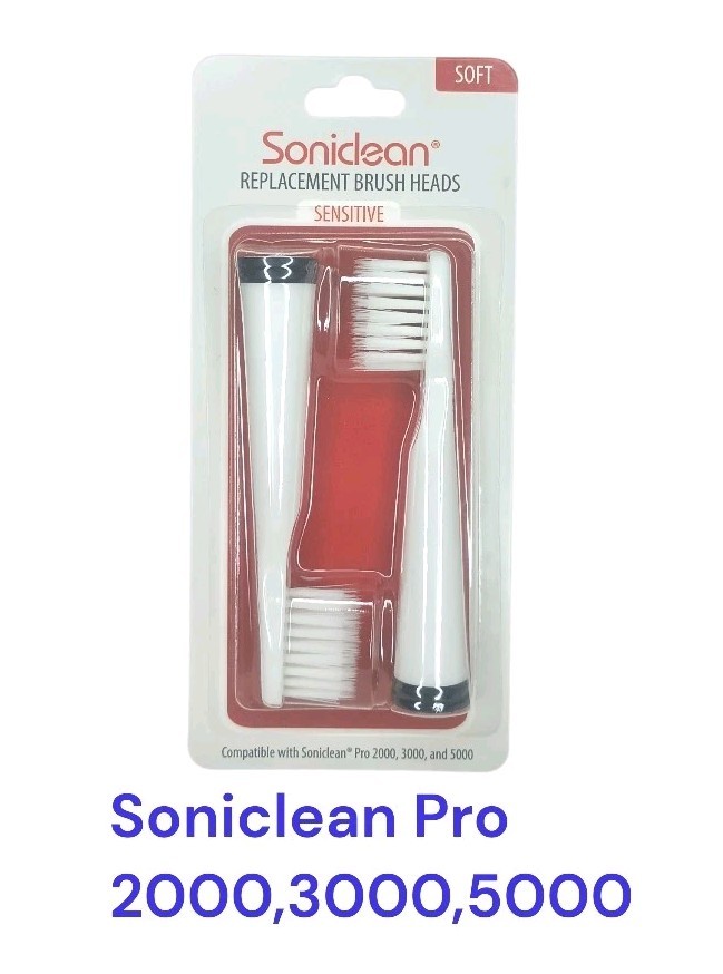 Soniclean Replacement Brush Heads For Soniclean Pro 2000,3000,5000 Sensitive