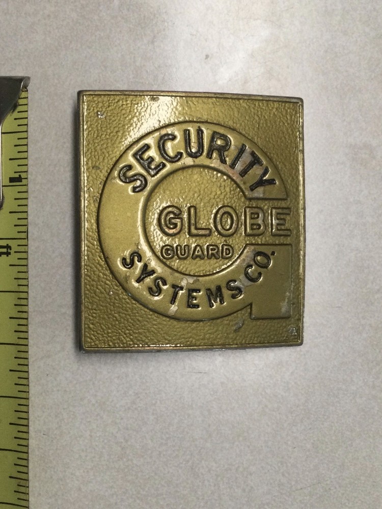 Security Systems Co. Globe Guard Metal Chest Square Badge