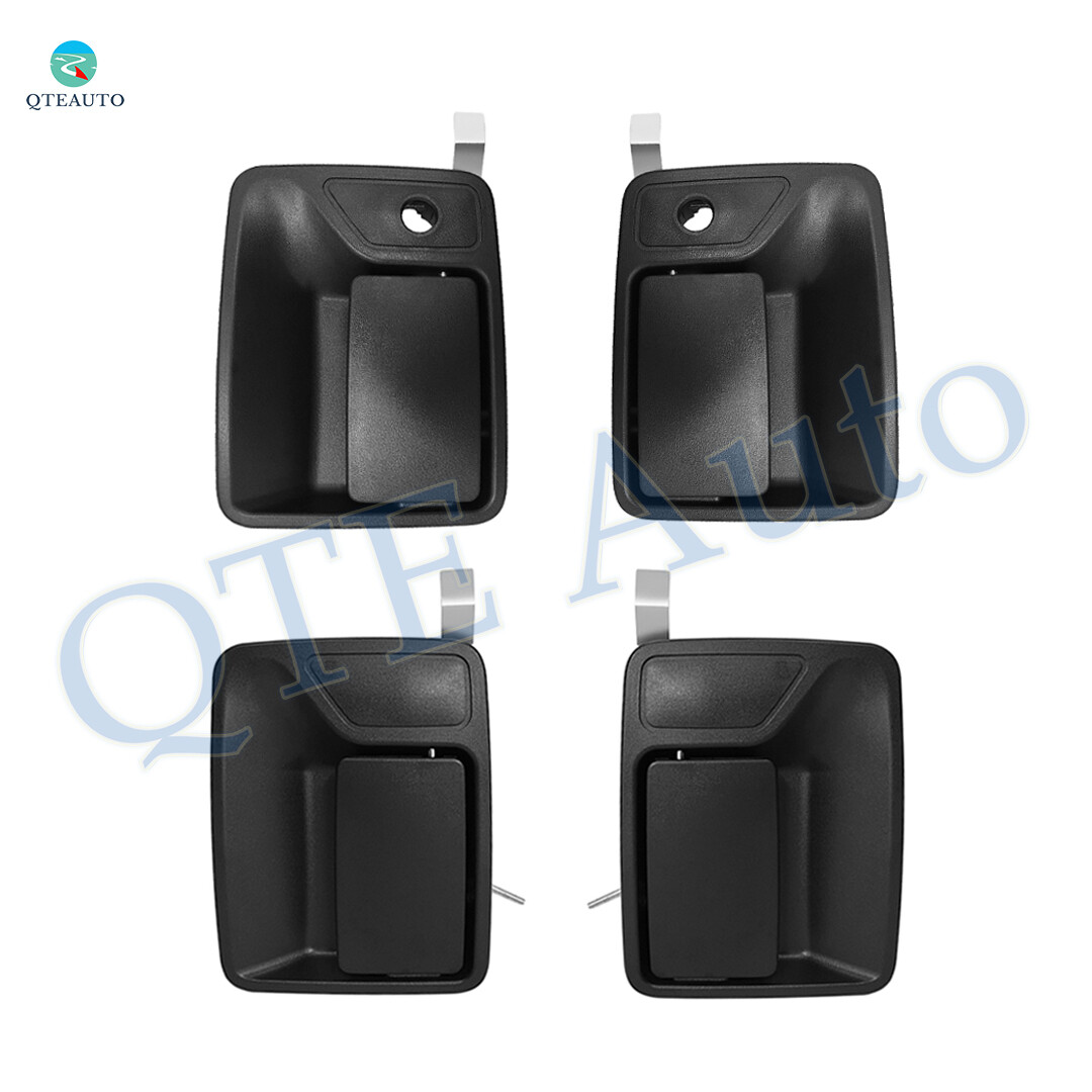 Set 4 F-R Exterior Door Handle For 1999-2016 Ford F-350 Super Duty texture black