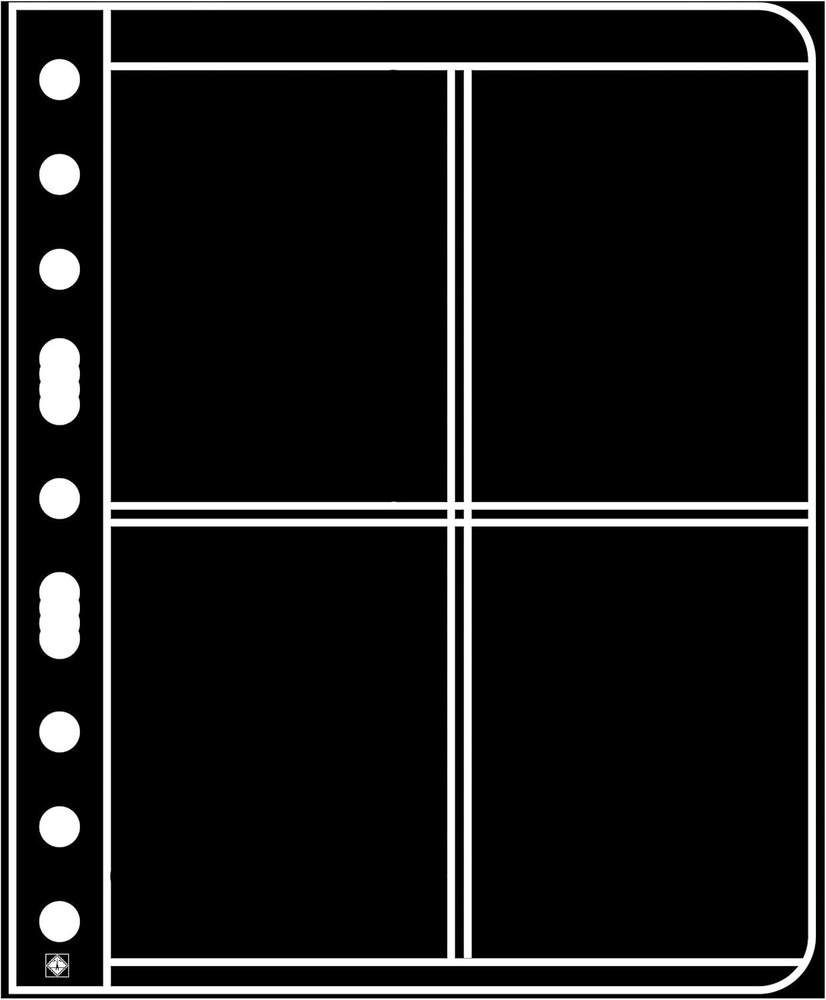 Black Vario Stamp Sheets - 2 Divided Pockets for Organized Collections