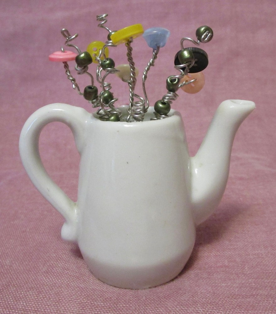 Tiny Button Bouquet in 2" pitcher
