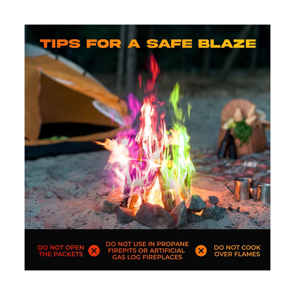 Magic Campfire Fire Color Changing Packets for Fire Pit (4 Pack) Outdoor Fire...