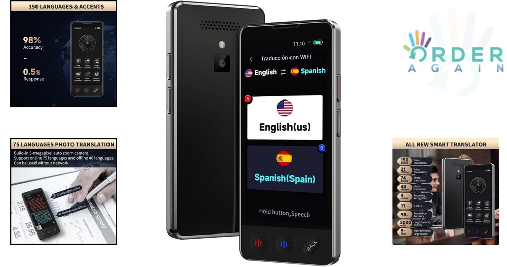 AI Language Translator Device Support 150 Languages Offline Instant Two-Way
