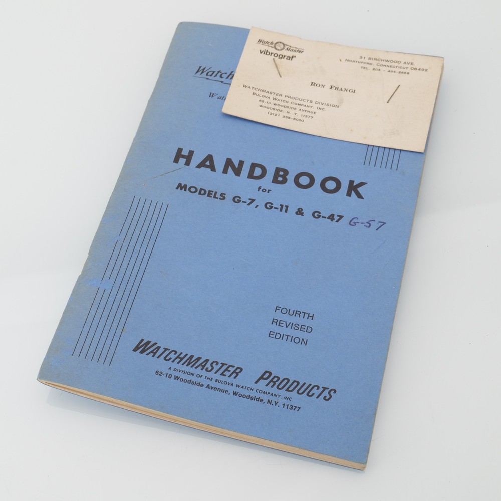 Watchmaster Handbook Fourth Revised Edition Watchmakers Information For Timer