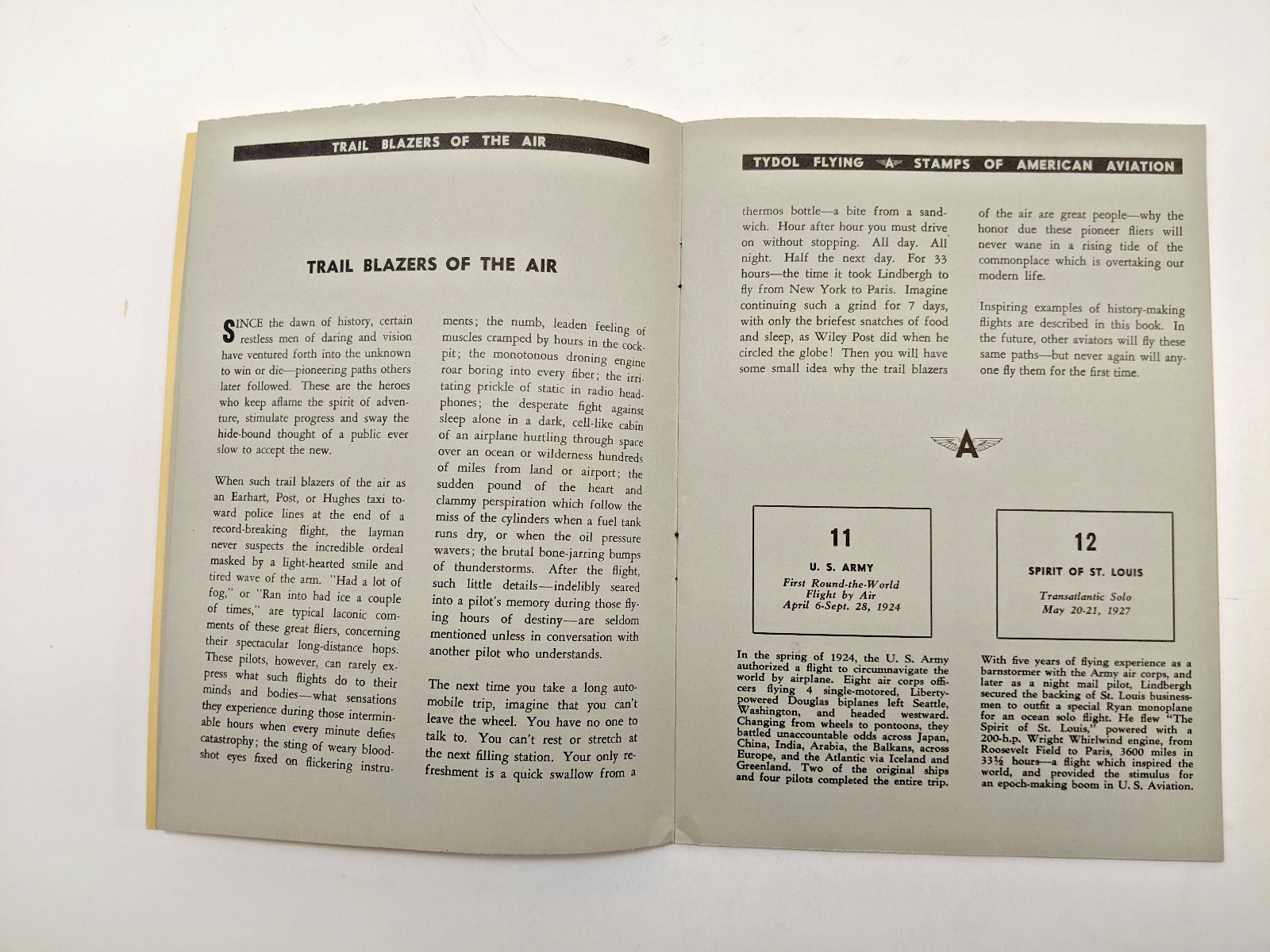 TYDOL Flying A Stamp Album of American Aviation 1940 Fuel Oil Company UNUSED A+