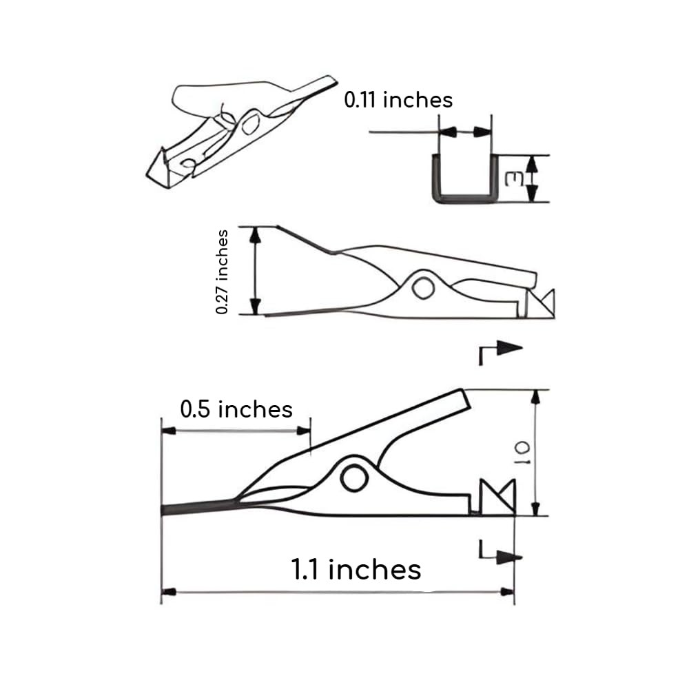 Pack of 50 Micro Toothless Flat Alligator Test Copper Clips Prototyping Solde