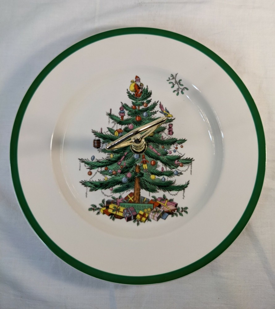 Spode Christmas Tree 10 3/4" Round Handled Serving Plate Tray