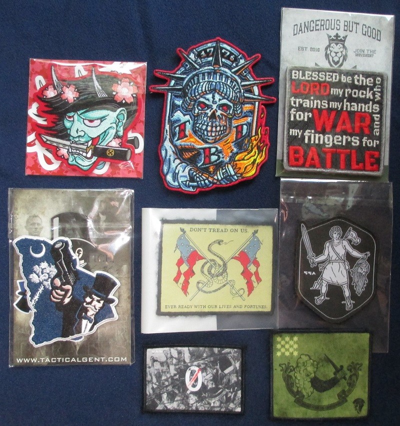 8 ASSORTED EDC MORALE PATCHES EMBROIDERED & SILK SCREEN HOOK & LOOP