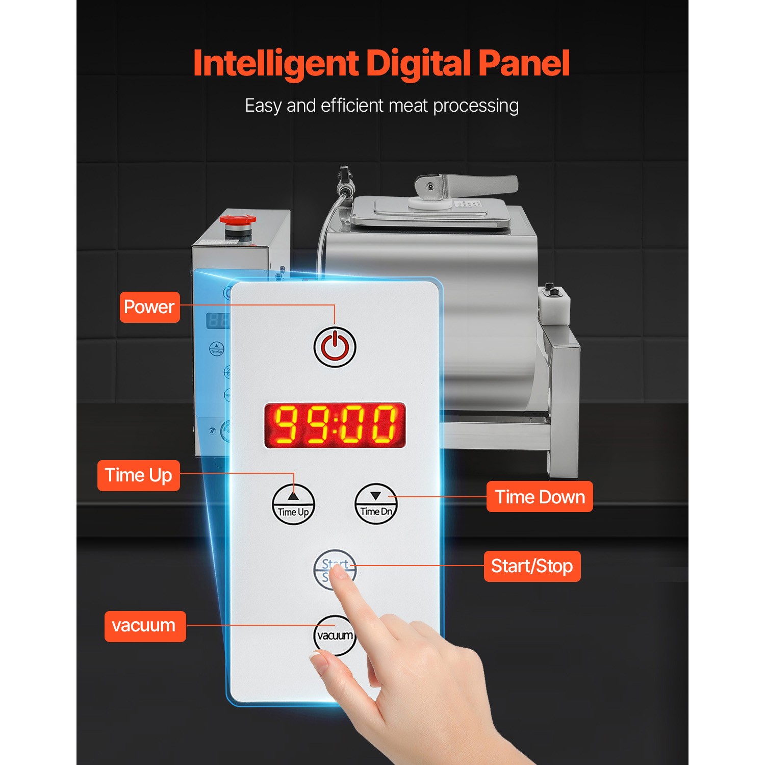 Vacuum Meat Tumbler Marinator Machine 10L Chicken Steak Fish Marinating Machine