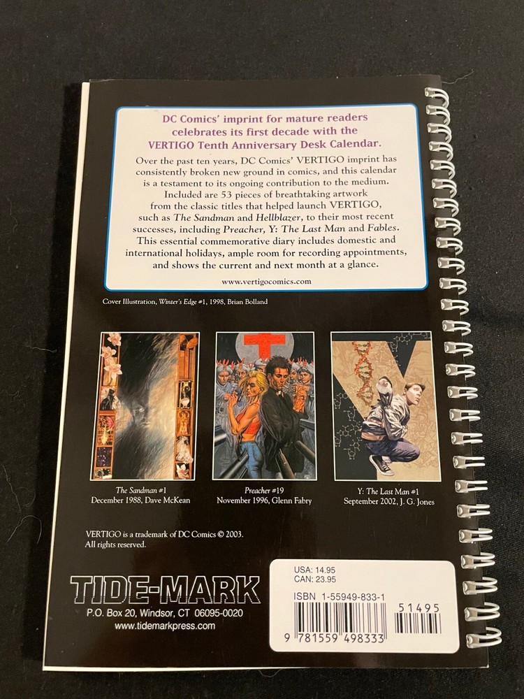 VERTIGO TENTH ANNIVERSARY 2004 Desk Diary
