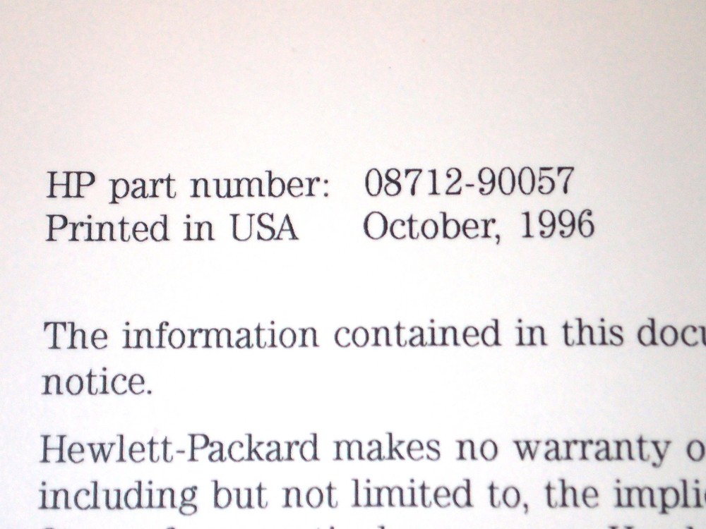 HP 08712-90057 RF NETWORK ANALYZERS PROGRAMMERS GUIDE-VERY NICE!!