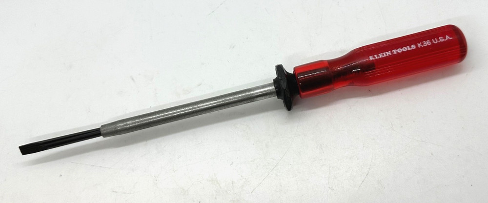 🇺🇸 Klein Tools USA Quick Wedge Split Starter Flat Tip Screwdriver Clear Red