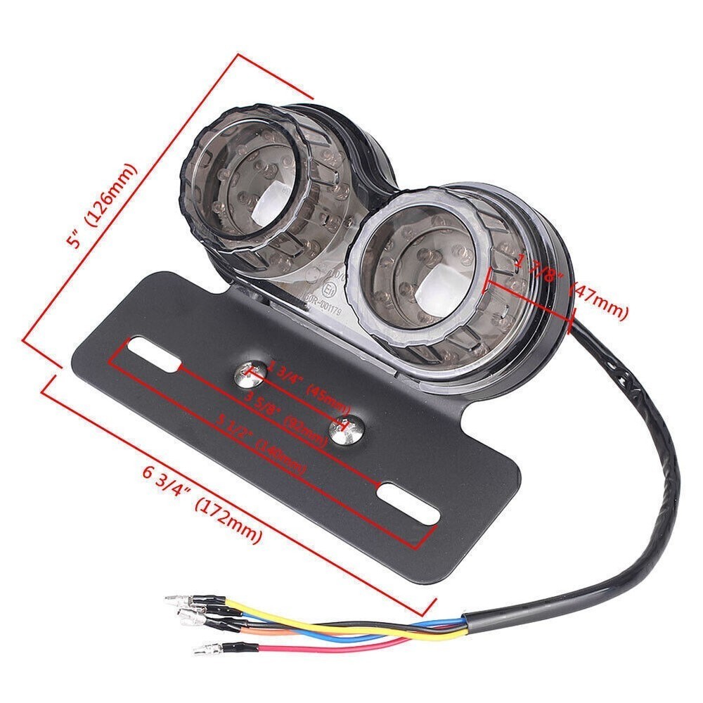Universal Smoke Trinity Integrated Tail Light with License Plate Light