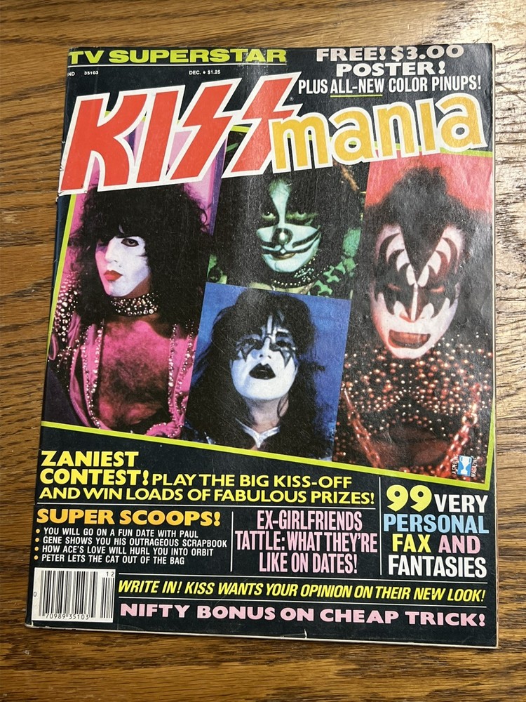 KISS Vintage KISSmania Rock Music Magazine Vol 4 Iss 2 Dec 1979 Complete Poster