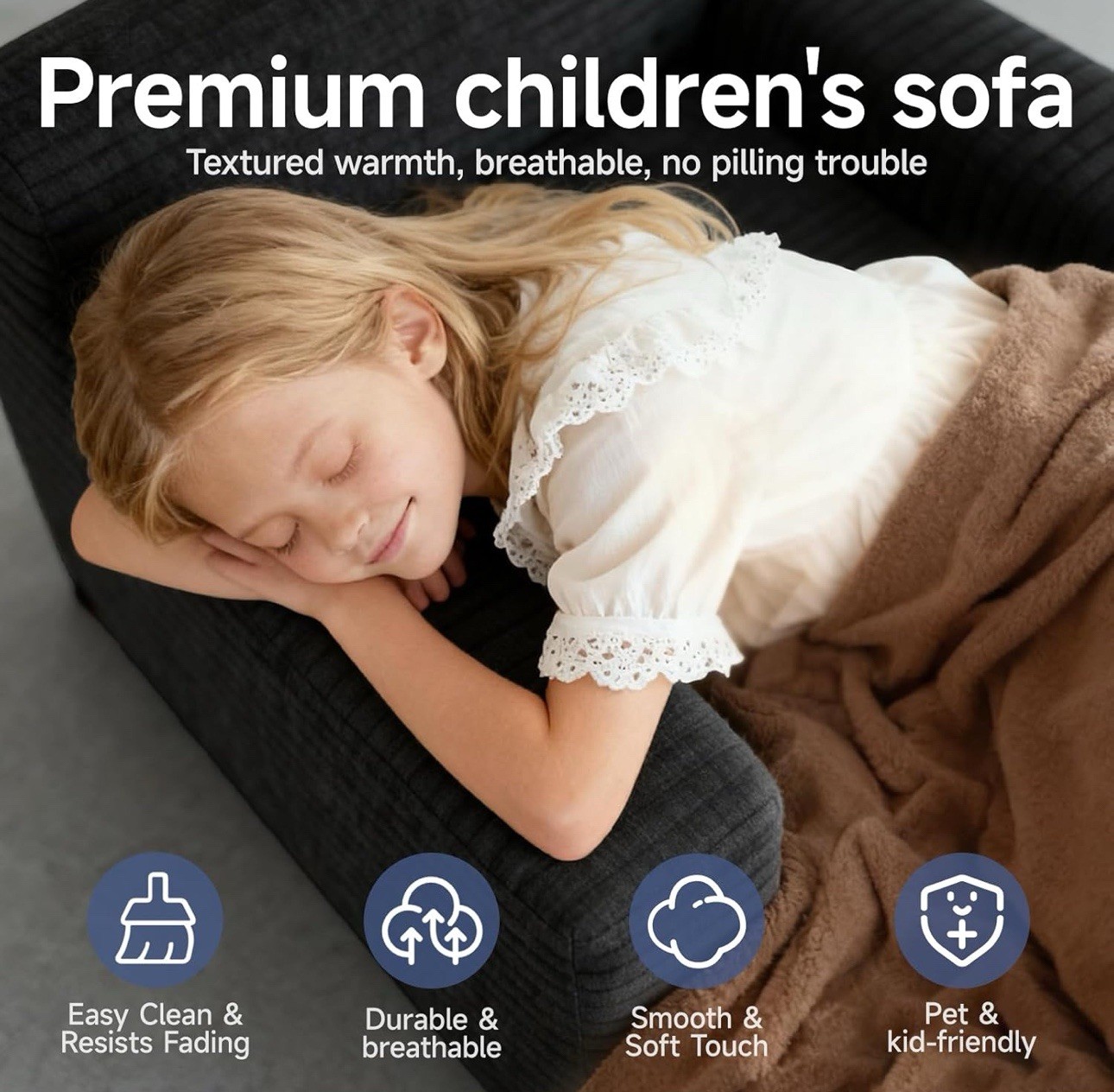 45'' Chaise Lounge Chair Indoor, Corduroy Upholstered Boneless Sofa Bed, Deep...