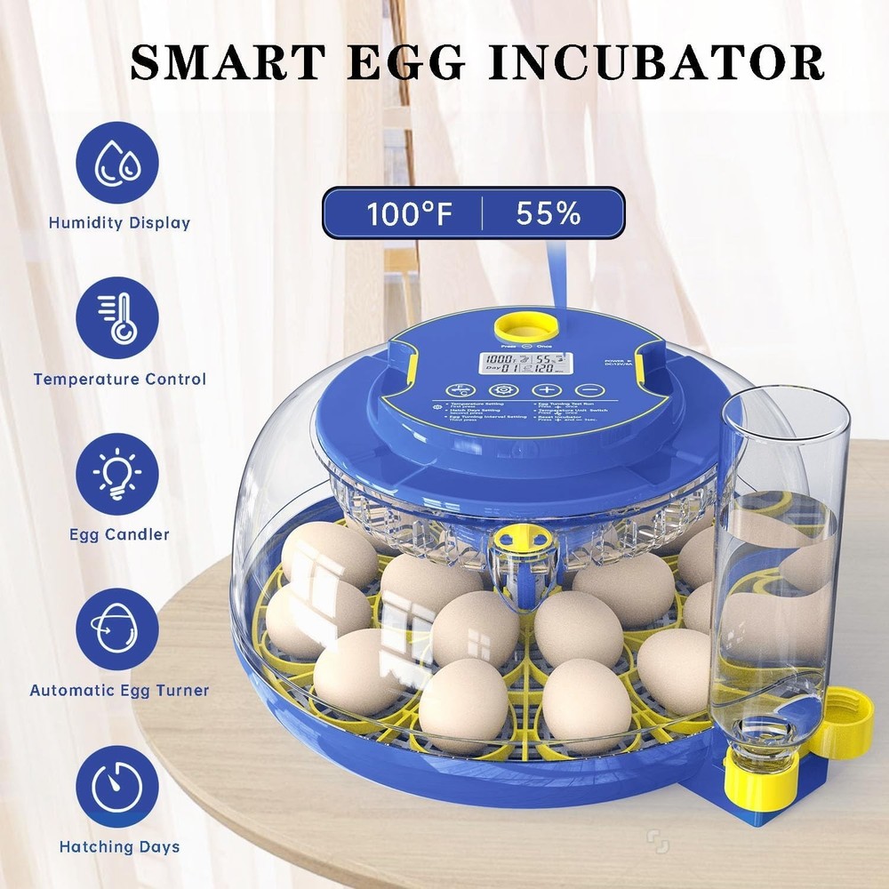 Incubators for Hatching Eggs, 18-Egg Incubator with Automatic Egg Turning and...
