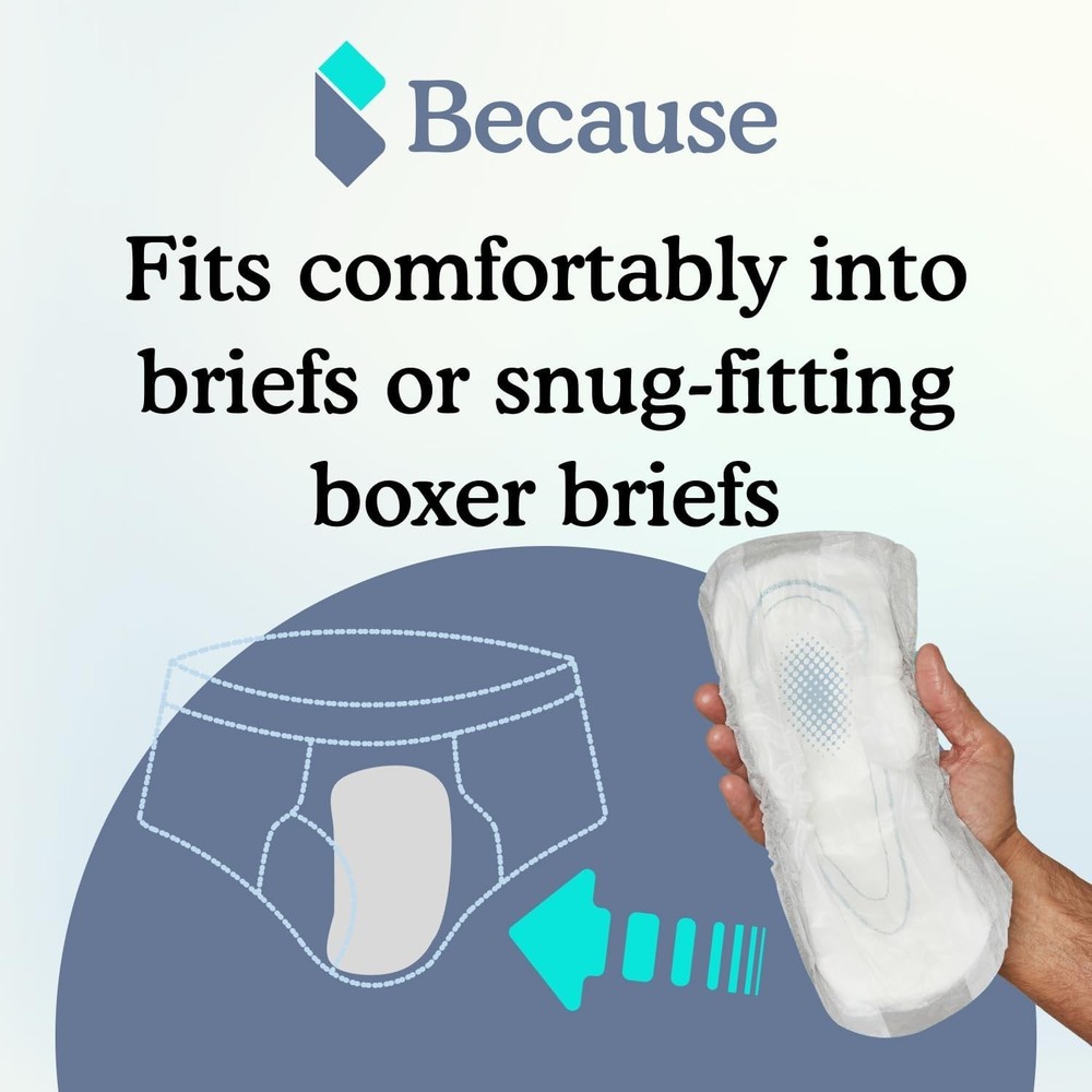 Individually Wrapped Guards for Men - 2 Cups Absorbency & Odor Control