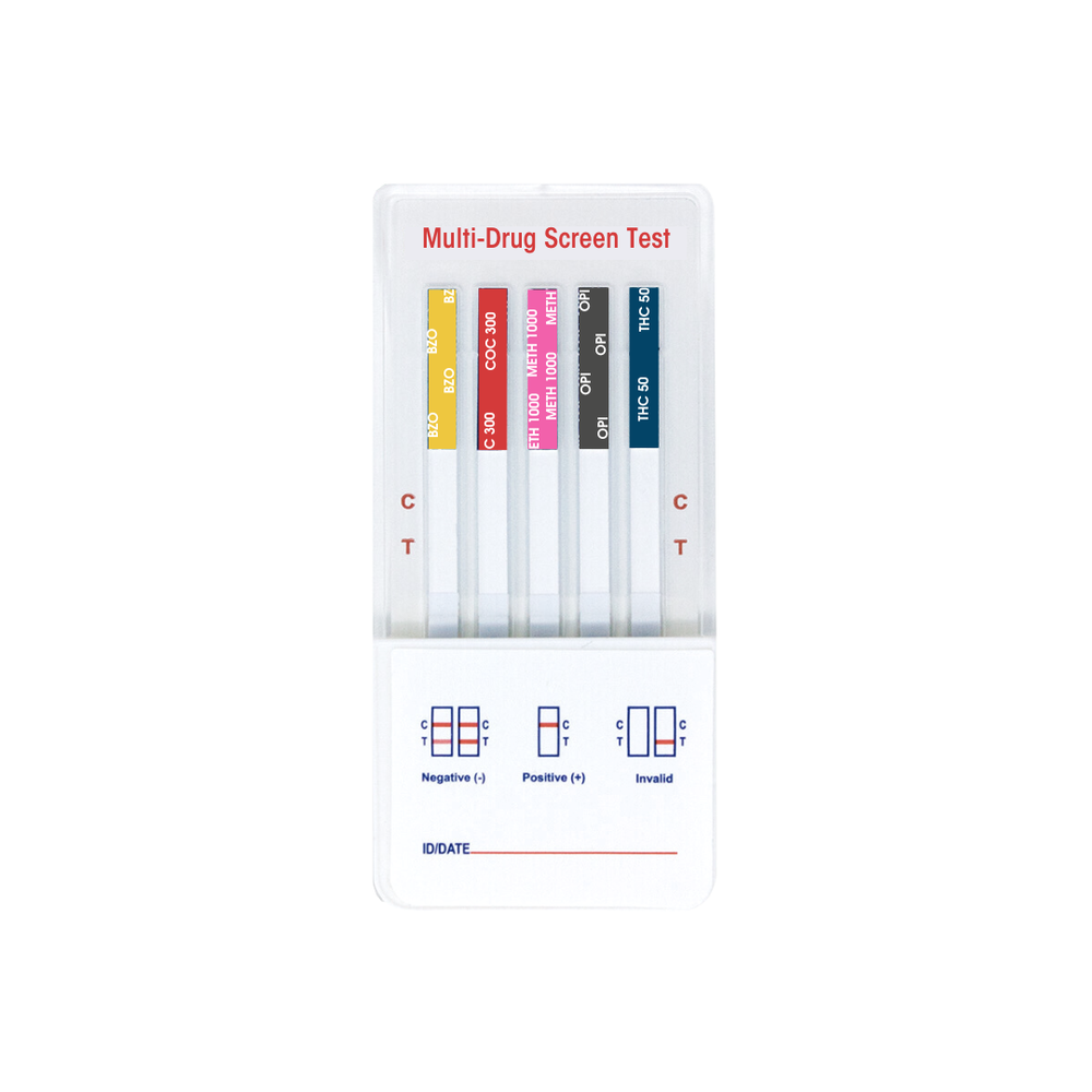 5 Panel (5 Tests!) Multi-Drug Screen Testing Kit THC/COC/Meth/OPI/BZO