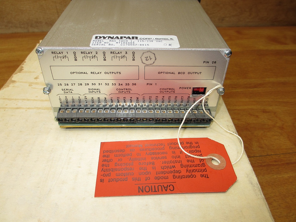 Dynapar MT100S00 *NEW OLD STK* Max Tach 1 Tachometer Panel Meter Rate & Draw