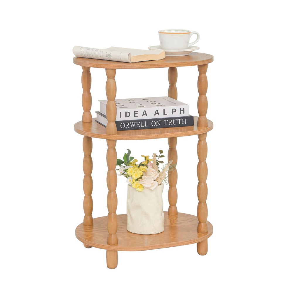 End Table Small Side Table For Small Spaces Modern Oval Night Stand Brown