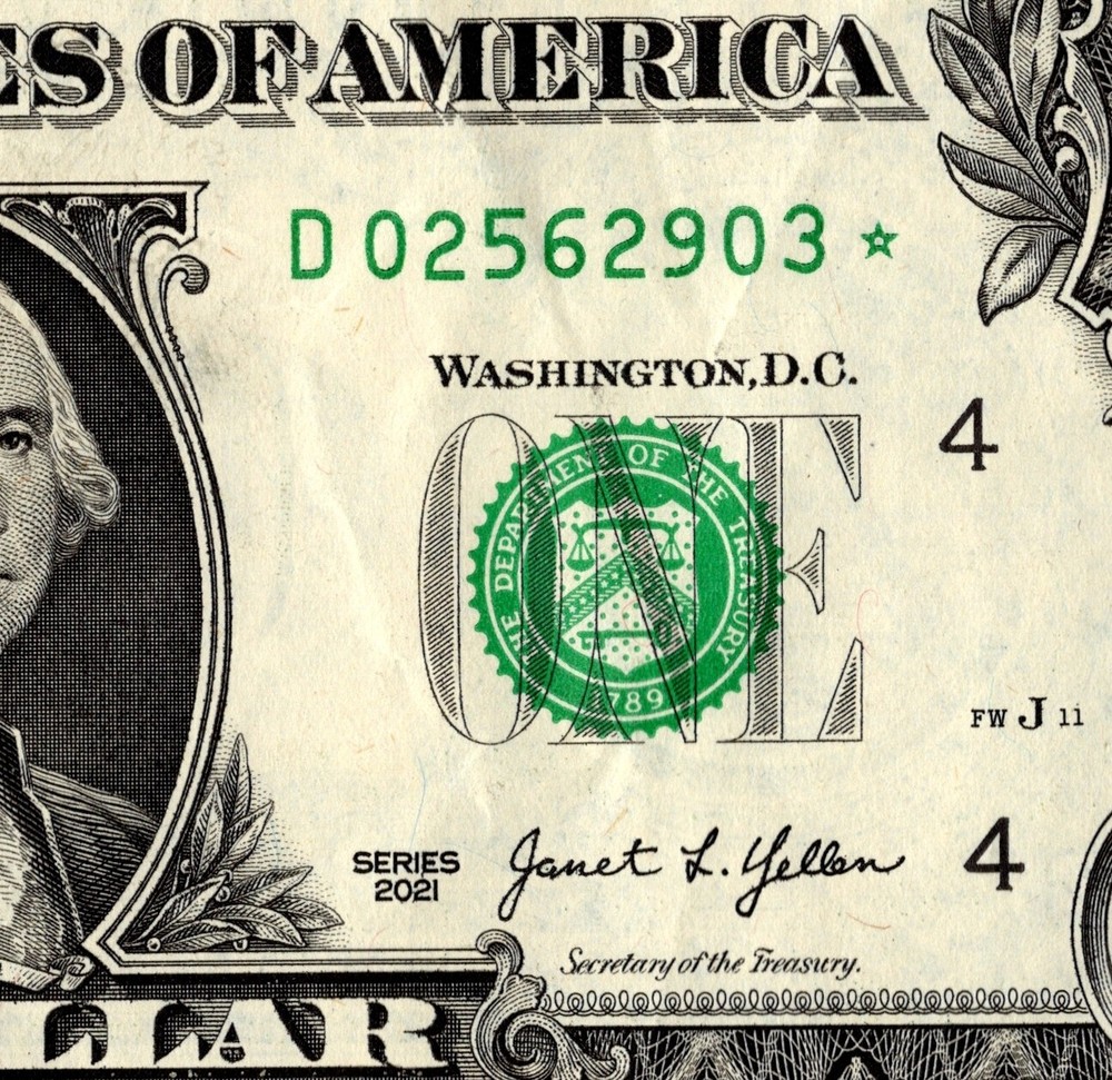 2021 D Star Note One Dollar Bill Regular Run Pack Note