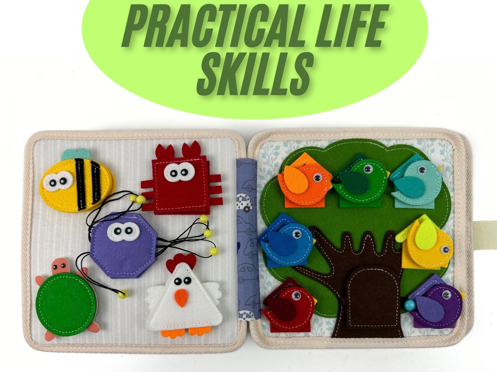 Busy Book Montessori Activity Felt Quiet Education Book Travel Toys Lion