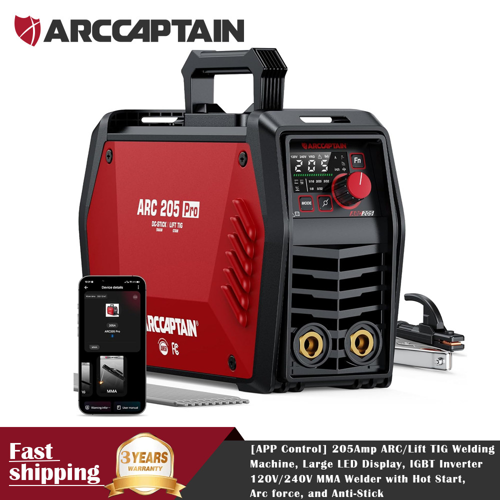 2026 ARCCAPTAIN iControl ARC205 Pro Stick Welder APP Control 205Amp ARC/Lift TIG