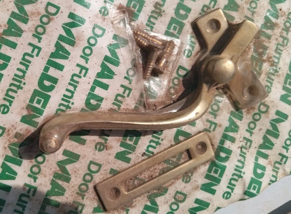 Vintage brass Olde Victorian Window Handle Security latch lock security