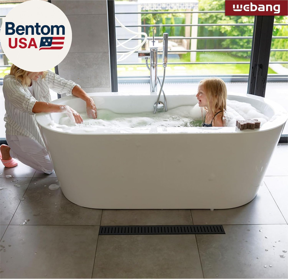 48 Inch Linear Shower Drain Rectangular Floor Drain with Accessories Capsule Pat