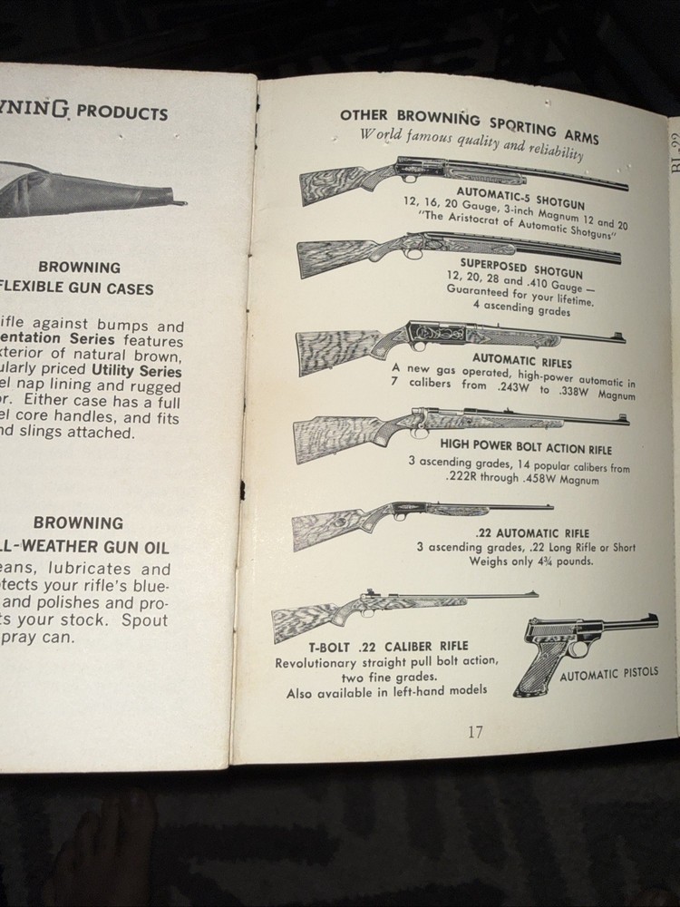 Browning Model BL-22 Owners Manual ORIGINAL !