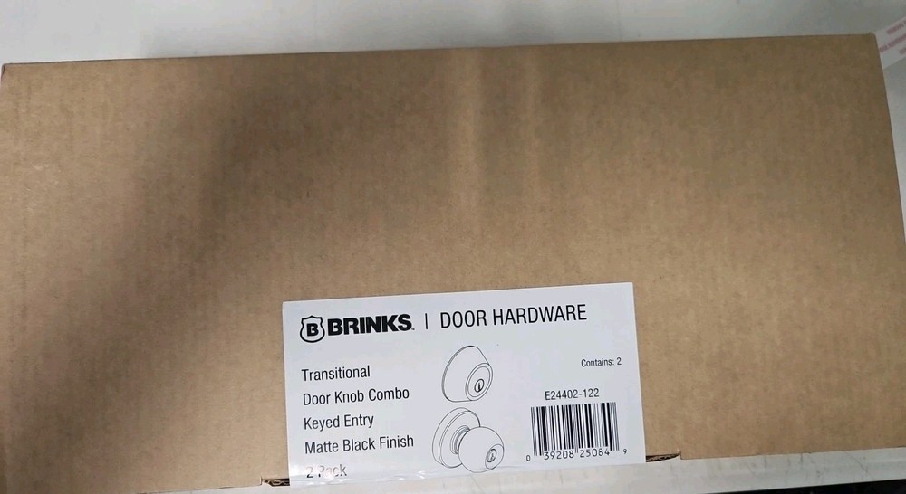 Brinks Matte Black Transitional Keyed Entry Doorknob & Deadbolt Combo