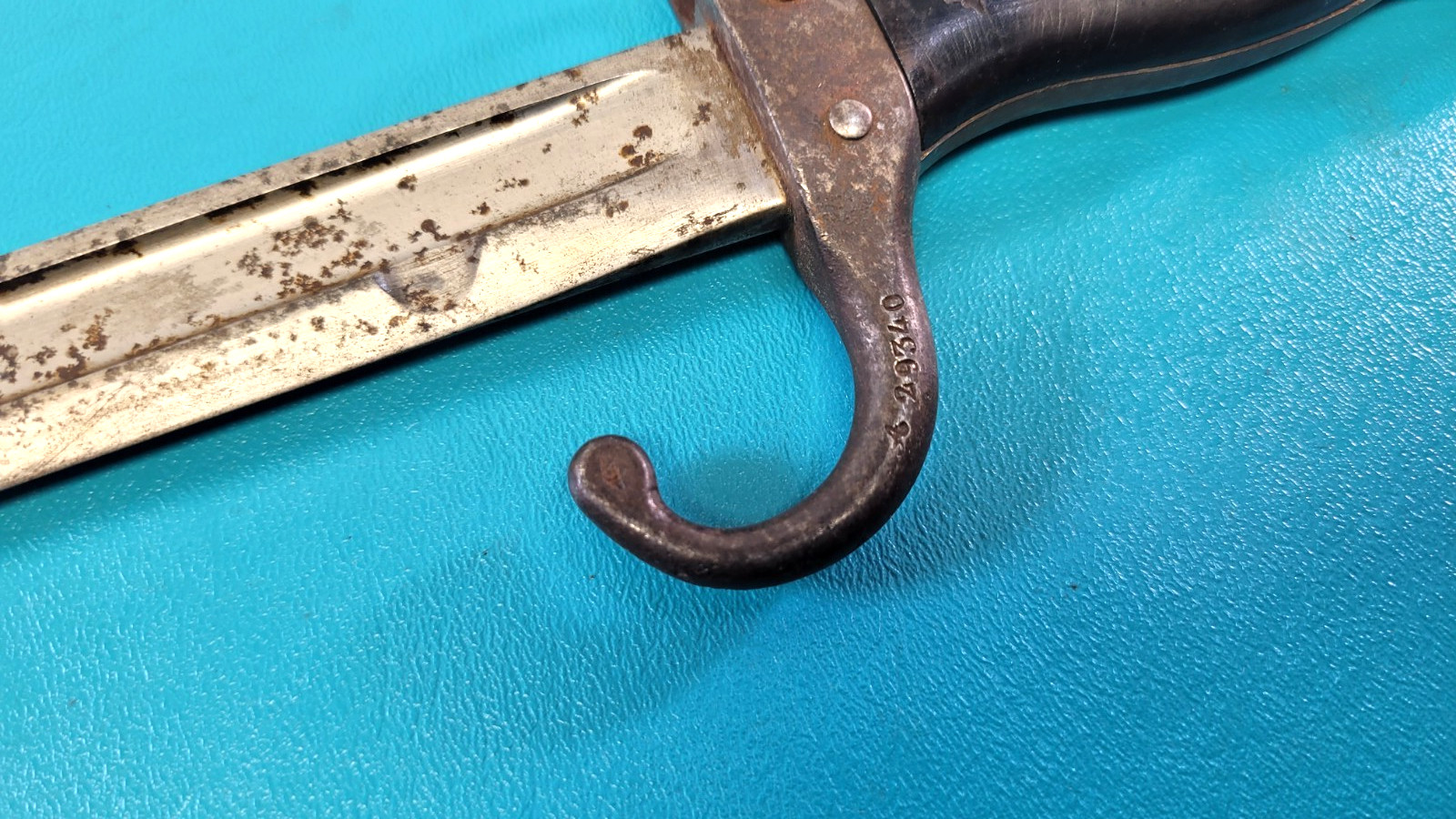 French Model 1892 Mannlicher Berthier Bayonet Knife + Scabbard First Var TR1080