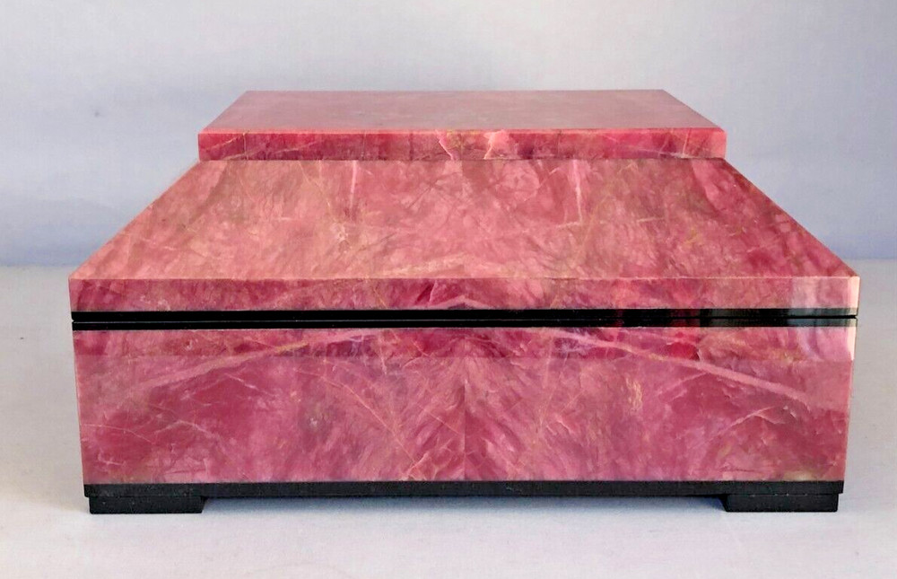 Large Hinged Russian Rhodonite Intarsia Box