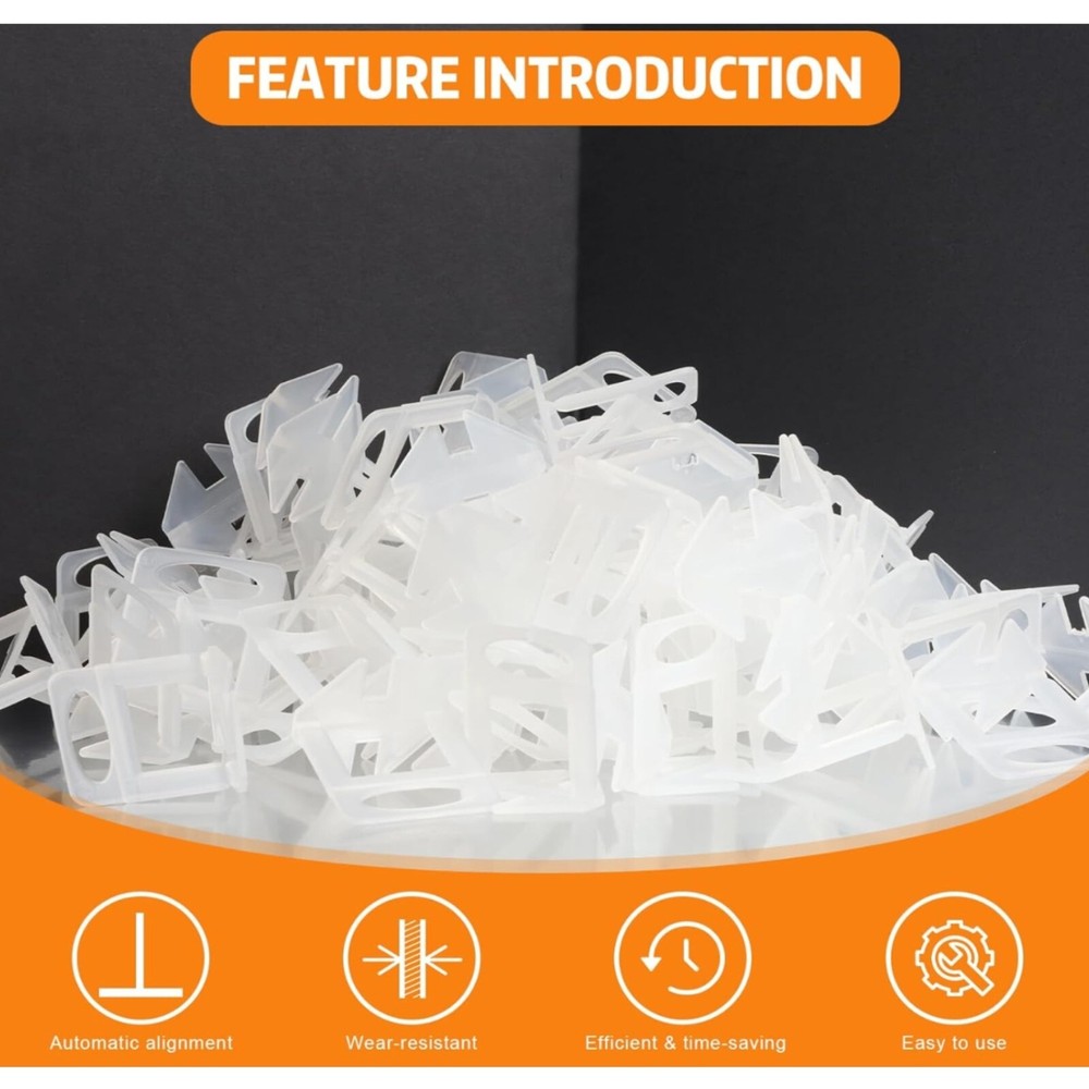Tile Leveling System Clips 1/8" 200 Piece 3.0mm Tile Leveler Clips