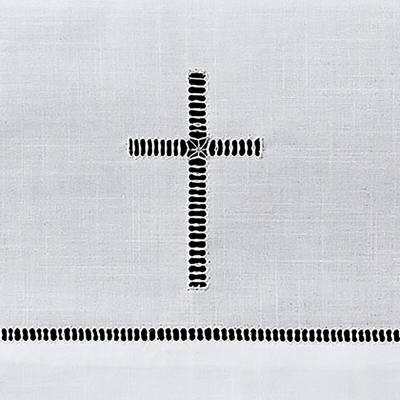White Embroidered Eyelet Cross Altar Frontal