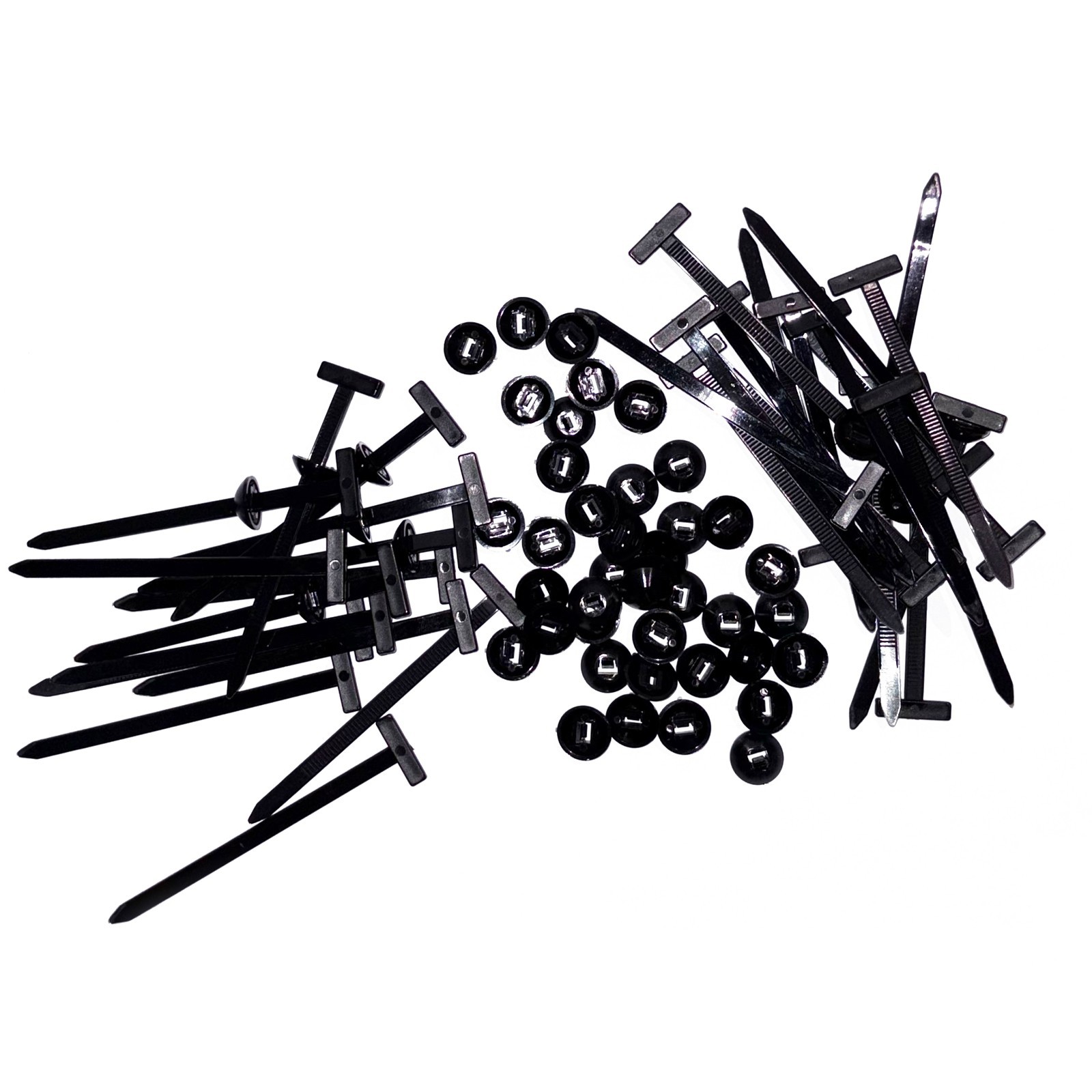 NEW 50PCS Nylon Universal Cable Tie Buckle+Self-Locking Nylon Zip Ties Holder