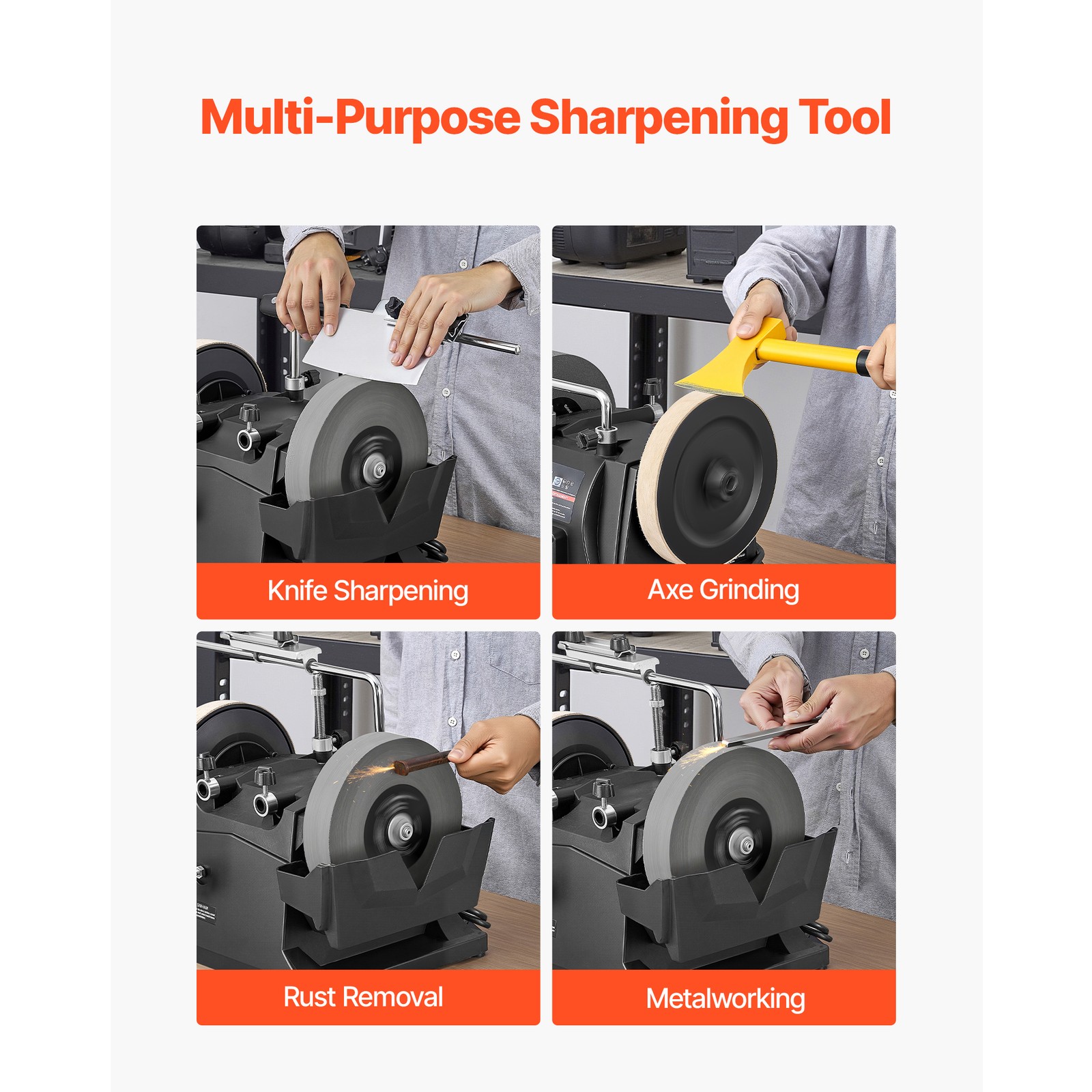 Uimoso 8-Inch Water-Cooled Wet Sharpening System 155RPM Bench Grinder for Blades