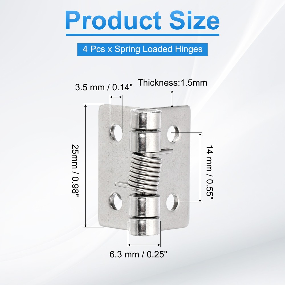 4 Piece Spring Hinges 1\" for Doors with Automatic Closing