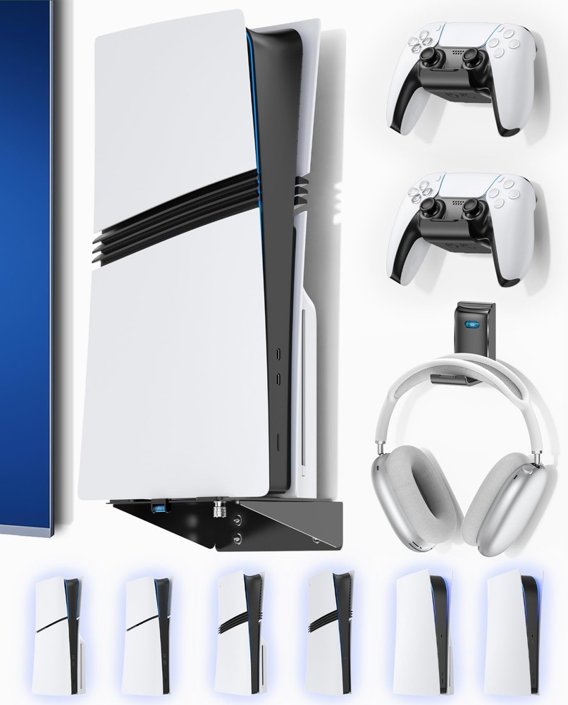 PlayStation 5 Wall Mount With Controller And Headphone Hanger