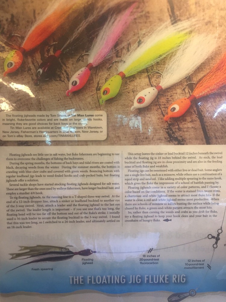 FLOATING JIGS, 12, 3/0 HOOK, ASSORTED COLORS, FLUKE CANDY