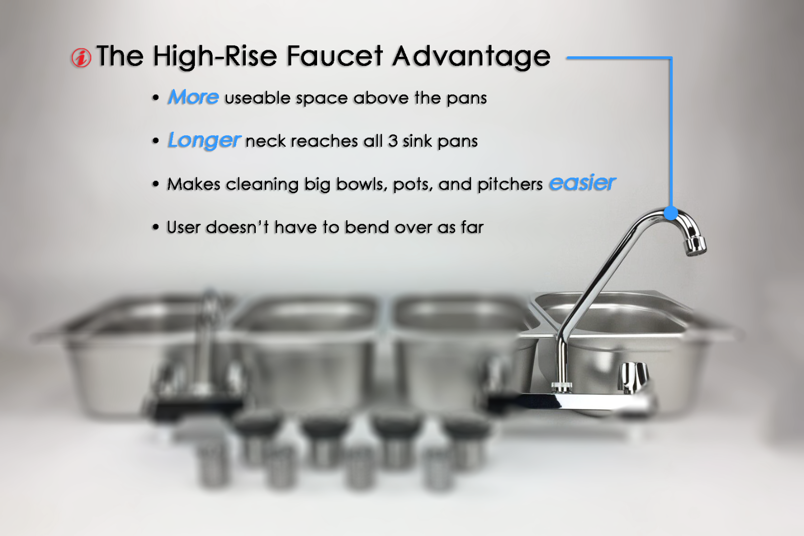 Large Concession Sink 4 Compartment Portable Food Truck Trailer w/Faucets