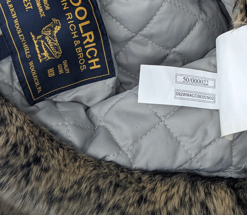 Woolrich Rabbit Fur Trim Hat Natural